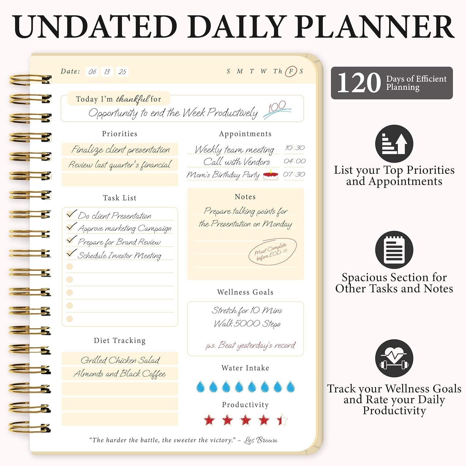 Routine Revive- To-Do List Notebook for Work/Undated Daily Planner and Schedule Organizer